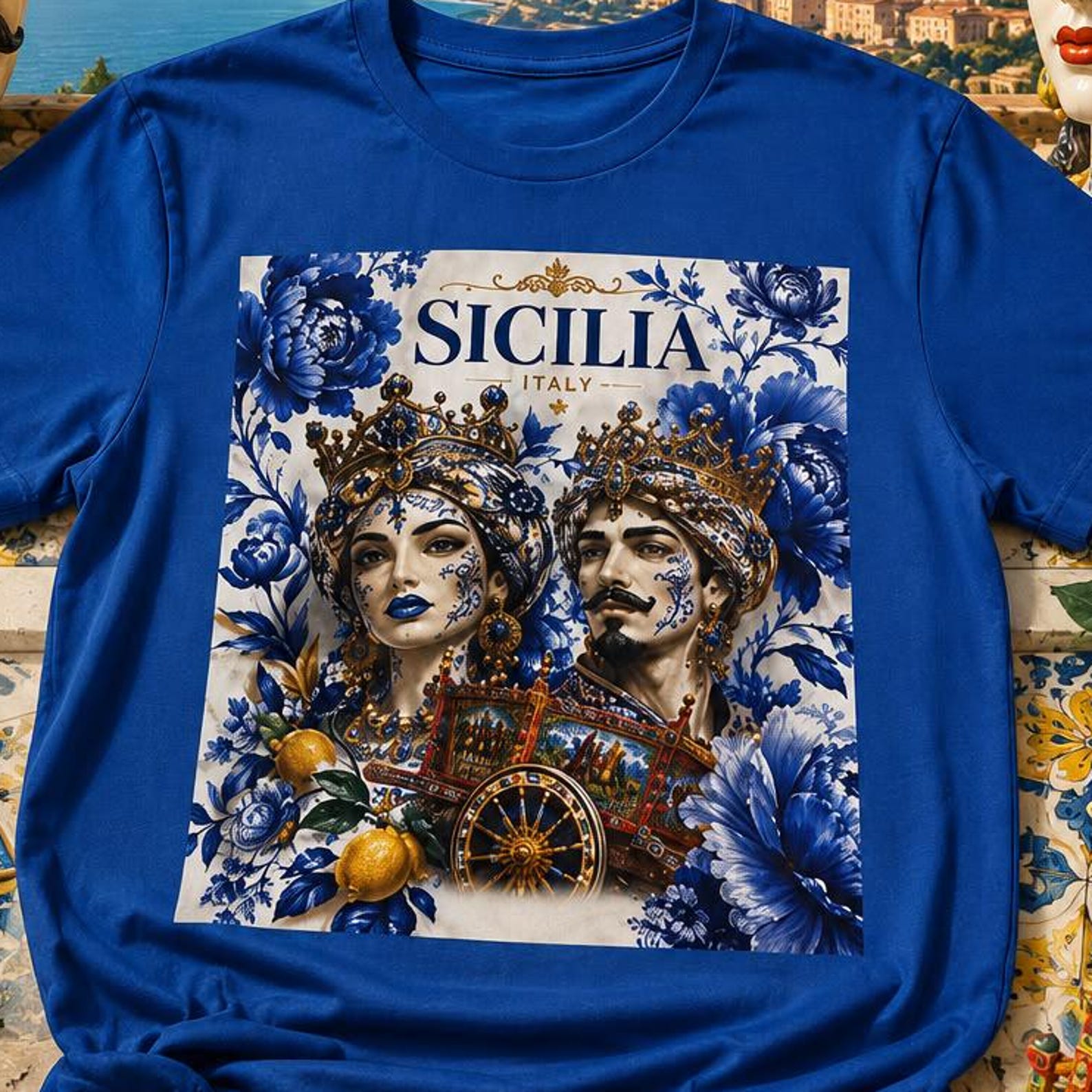 Sicilian Trinacria Tee | Teste di Moro Sicily T-Shirt | taly Shirt | Moor Head Sicilian Heritage Gift | Italian Pride Unisex T-Shirt S