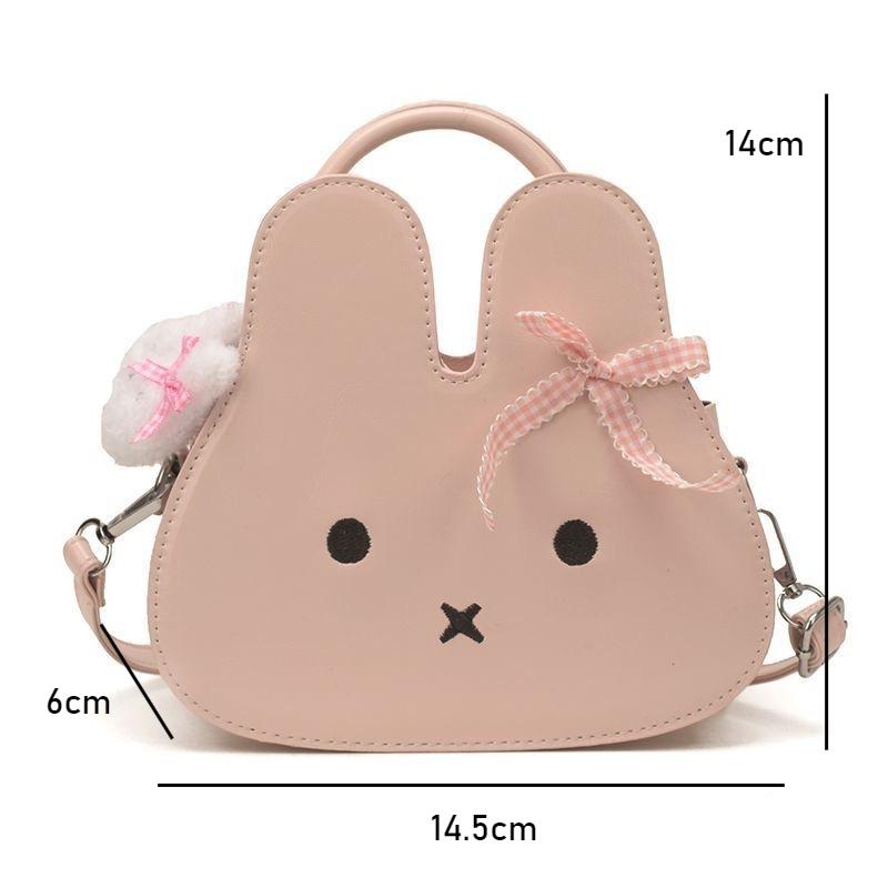 Kawaii Miffy  Handbag Premium Texture Cute 3D Bunny Shape Crossbody Bag Sweet Cartoon Single Shoulder Tote Versatile Gift