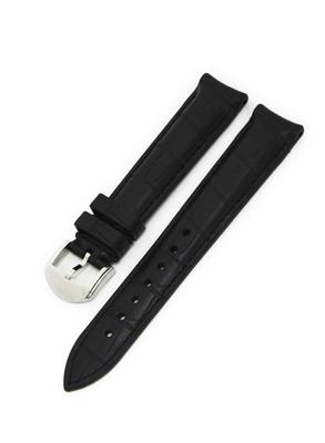 CASSIS CAOUTCHOUC CROCO 18mm Czarny Wodoodporny Gumowy Pasek do Zegarka z Narzędziem do Wymiany (U0043001019018)