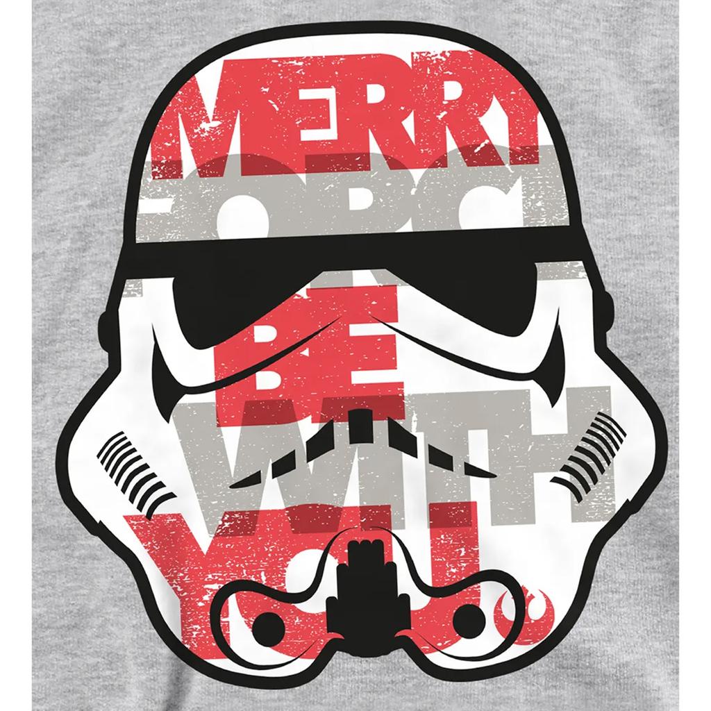 Star Wars Childrens/Kids Merry Force Be With You Stormtrooper Heather Christmas Pullover Hoodie