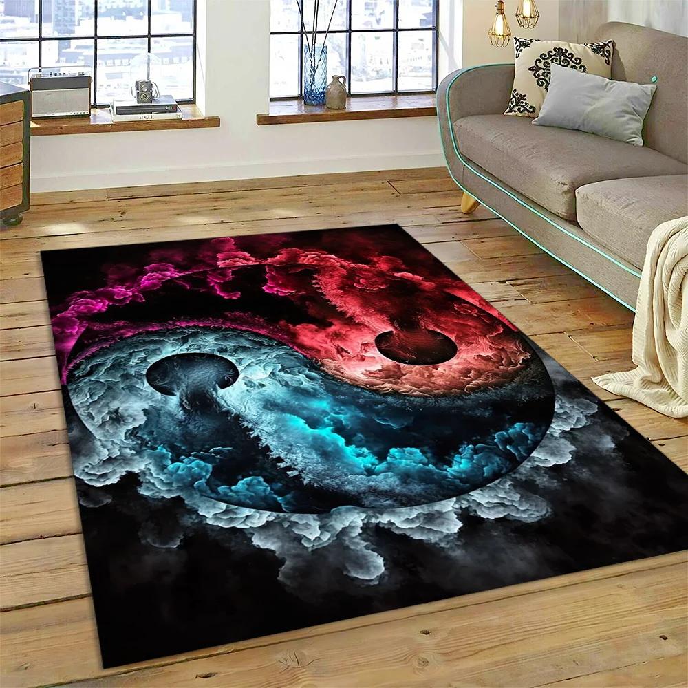 3D Naturalize Yin and Yang Chinese Tai Chi Carpet Rug for Home Living Room Bedroom Sofa Doormat Decor,Kids Area Rug Non-slip Mat