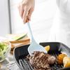 Blue Silicone Cooking Utensils Set Non-Stick Spatula Soup Spoon Eggbeater Food Clip Natural Wood Handle with Storage Box Kitchen Tools