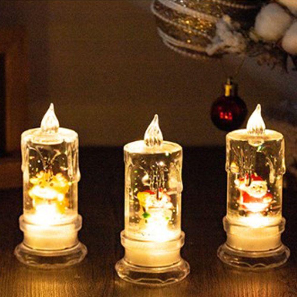 Simulation Christmas Candle Lamp Waterproof Transparent  Tears  Light  Xmas