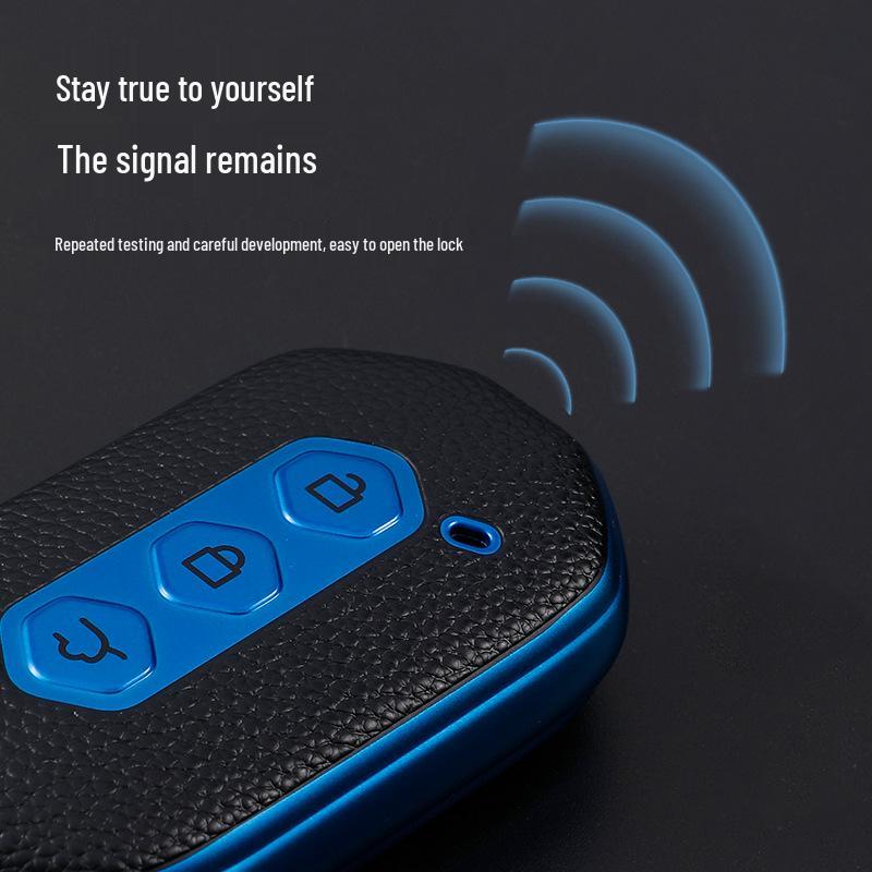 Wuling Capgemini Key Cover - Premium Leather Texture Smart Remote Protection for Men & Women