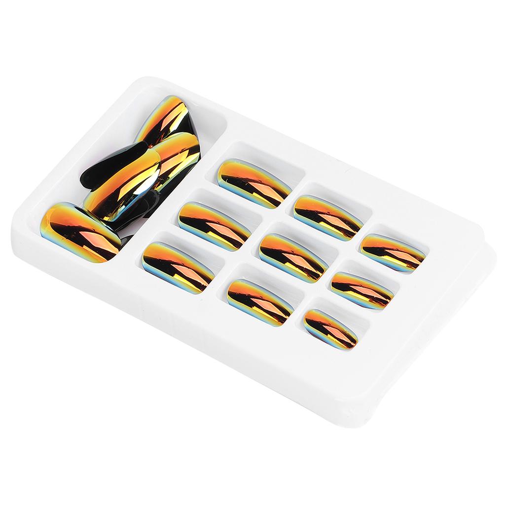 24pcs Fashionable Fake Nails Detachable Bright Color False Nail Patch Full Cover Nail Art Tips