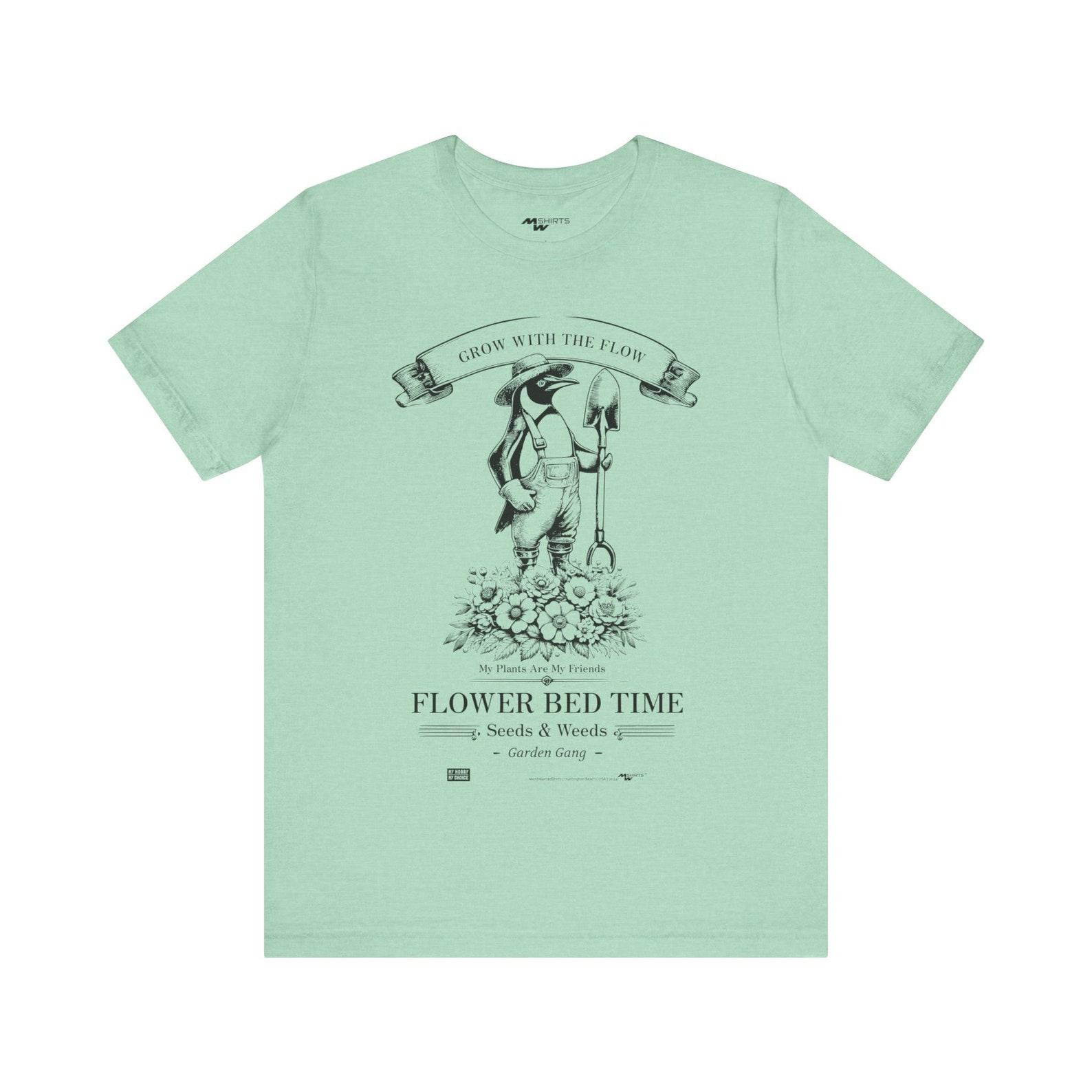 Gardening Penguin T-Shirt: Flower Bed Time, Perfect Gift for Garden Lovers XL