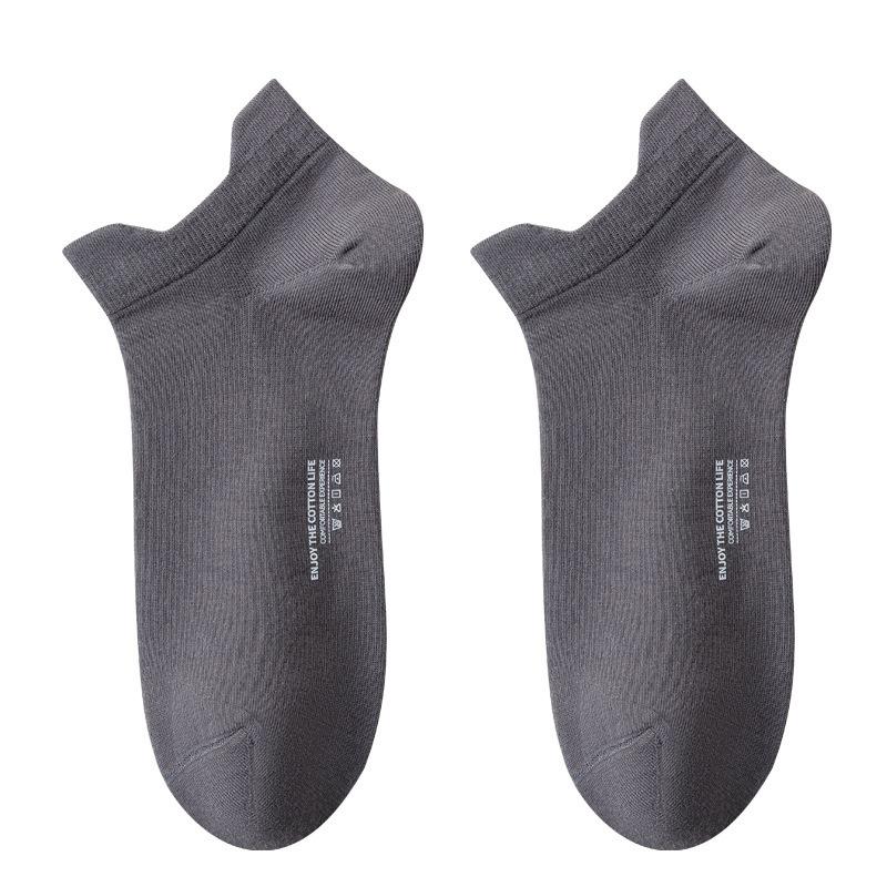 

Мужские летние новые повседневные однотонные удобные дышащие влагоотводящие антибактериальные дезодорирующие спортивные короткие хлопковые носки 1 pair темно серый