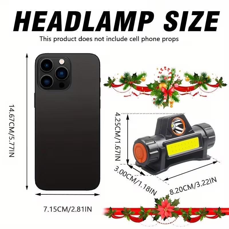 Super Bright LED Headlamp USB C Rechargeable Head Torch Magnetic Portable Head Flashlight for Camping Running Hiking Fishing