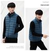 2024 Men's Lightweight Down Vest - Casual Sleeveless, Short Stand Collar, Plus Size Autumn/Winter Outerwear