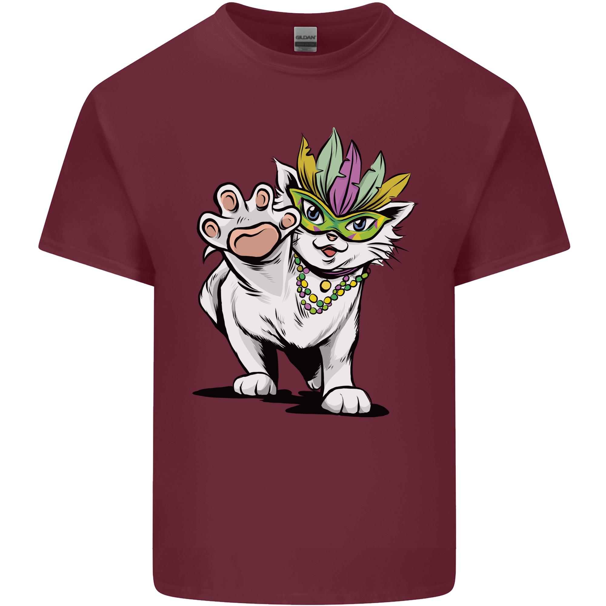 Mardi Gras Festival Cat Unisexs Light Cotton TShirt S