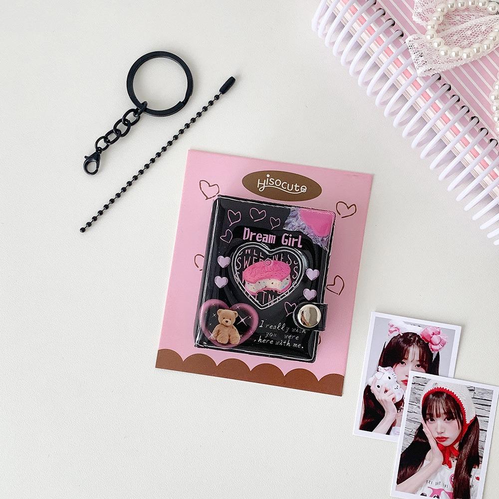 Y2K ID Photo Holder Snap Closure Card Storage Album Portable Mini Photo Album