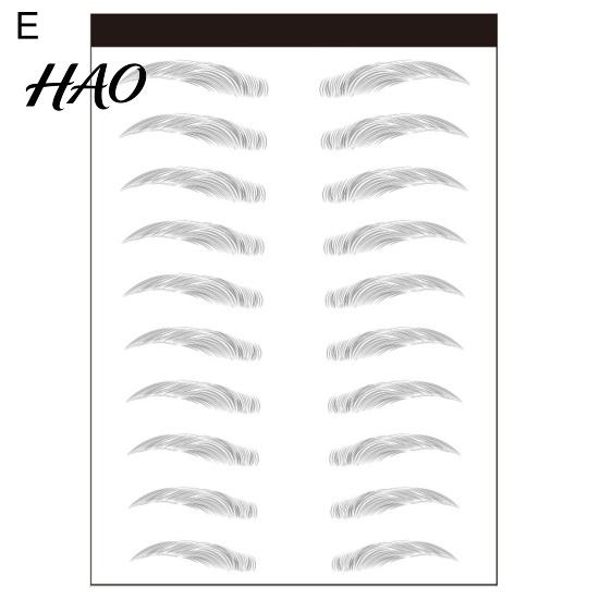 Eyebrow Tattoo Sticker 1 Sheet Various Shapes Nature 3D Effect Water-based Semi-permanent Transfers Arch Style Waterproof Hair-Like Grooming