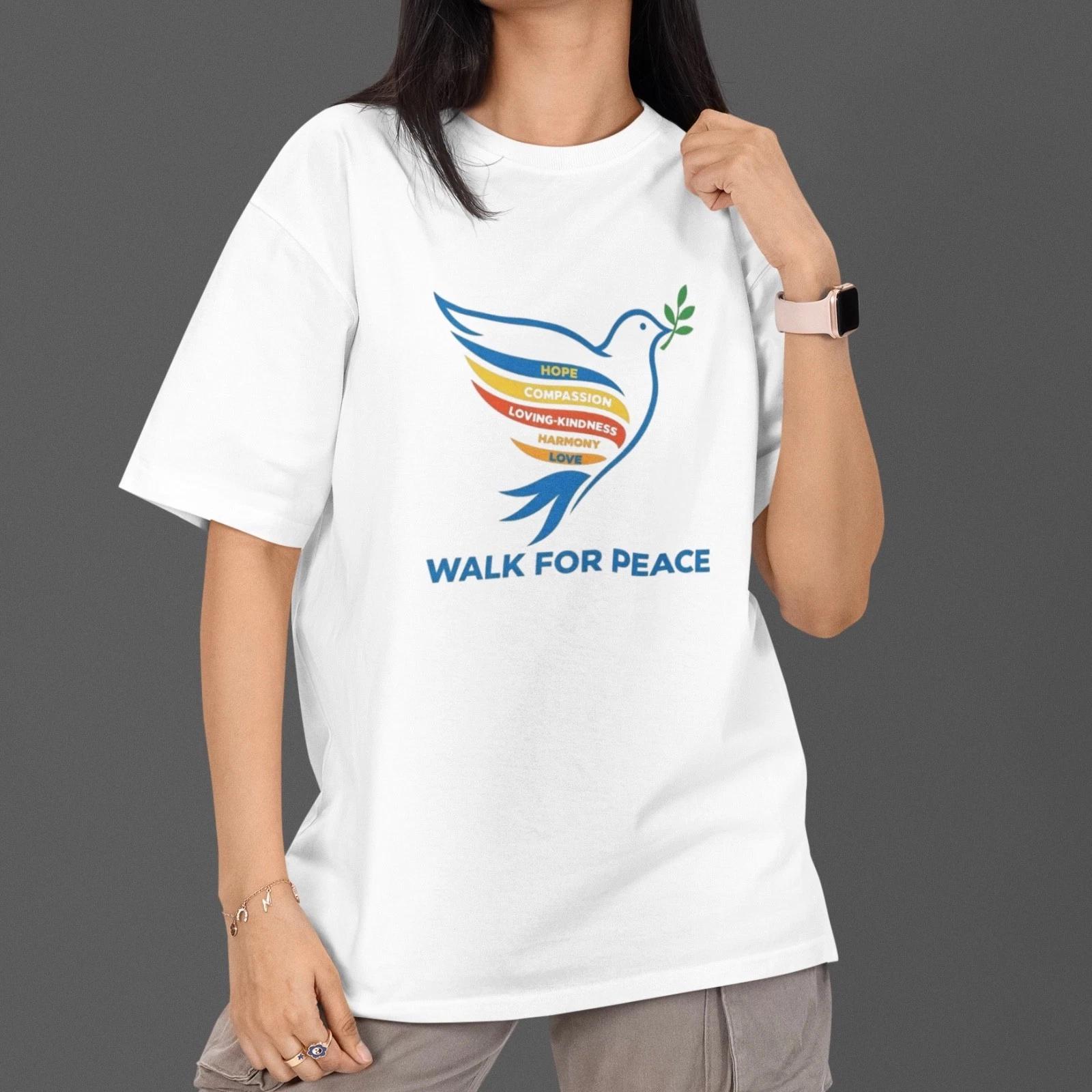 Walk For Peace T-Shirt Dove Hope Love Compassion Graphic Tee Unisex XXXXL