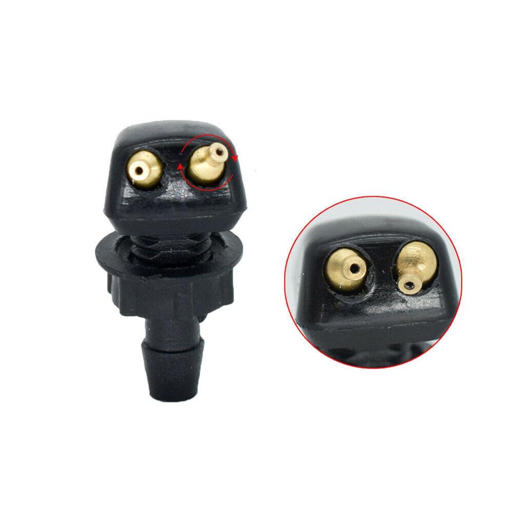 2 Pcs Car Dual Holes Windshield Washer Nozzle Wiper Water Spray Jet Adjustable
