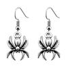 Gothic Spider Charm Dangle Earrings Halloween Horror Arachnid Drop Earrings Dark Punk Goth Jewelry