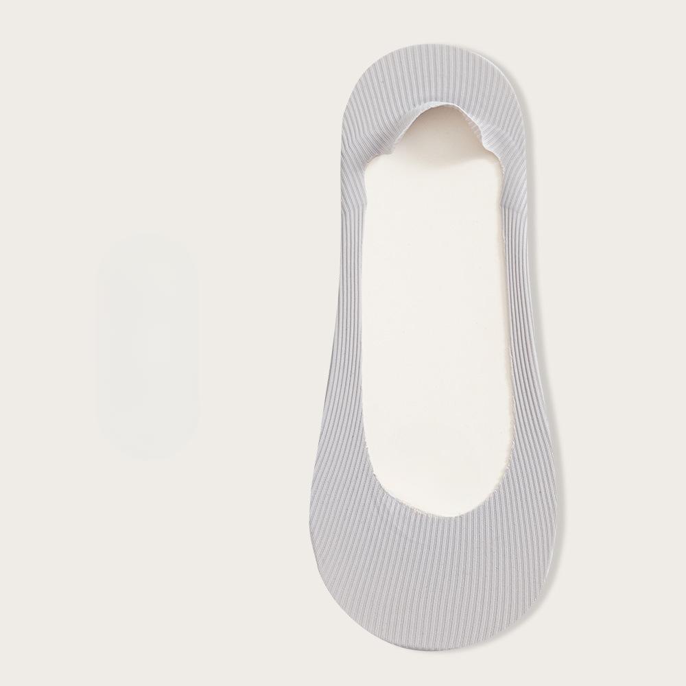 Women's Summer Thin Cotton Bottom Invisible Silicone Non Slip Heel Shallow Mouth Boat Socks