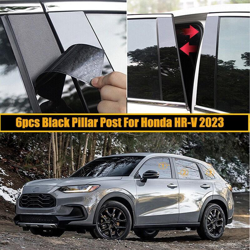 For Honda HR-V 2023-2025 Pillar Posts Door Piano Black Trim Decal Cover Kit
