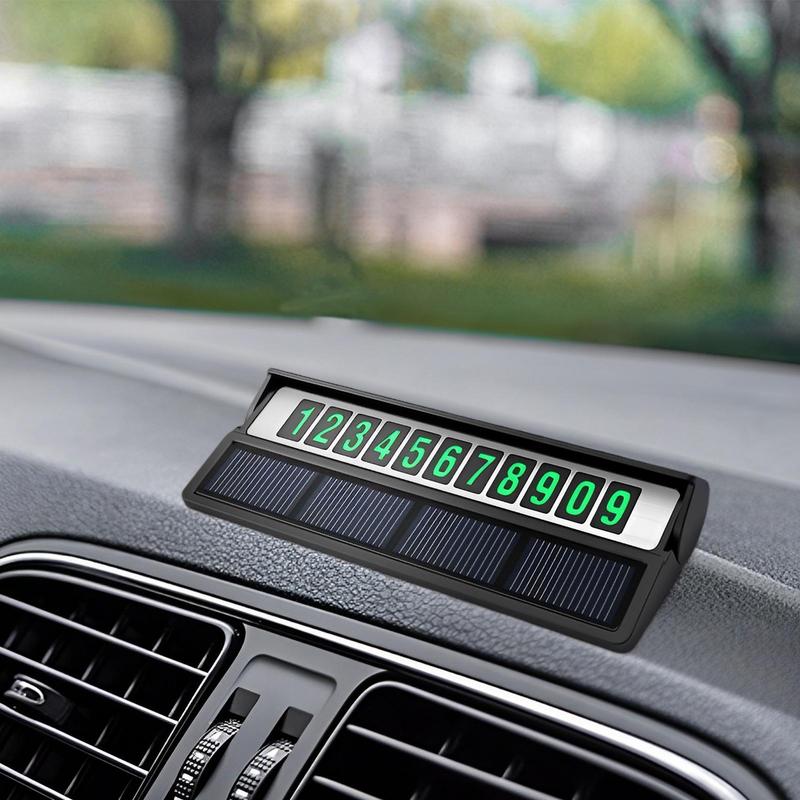 Solar Luminous Car Temporary Parking Card H Idden Telephone Number Plate For Car Styling Auto Number Card Stickers Accessories