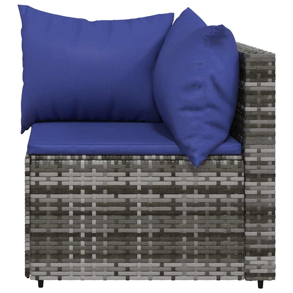 Vidaxl 3-Cz. Garden Lounge Set, Cushions, Grey PE Rattan