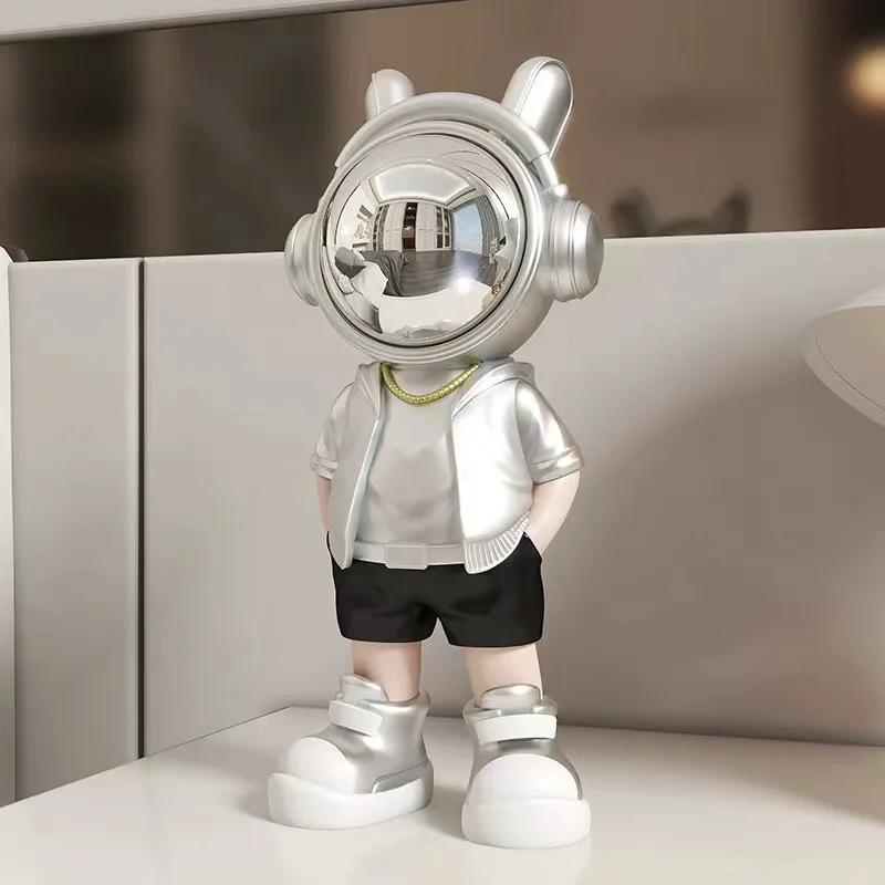 Creative Resin Astronaut Figure Light Luxury Listen To The Song Astronaut Decoration Figure Desktop Modeling Spaceman Figure