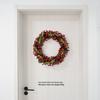 Handmade Christmas Wreath with Red Berries & Green Leaves on Steel Ring for Door Decoration
