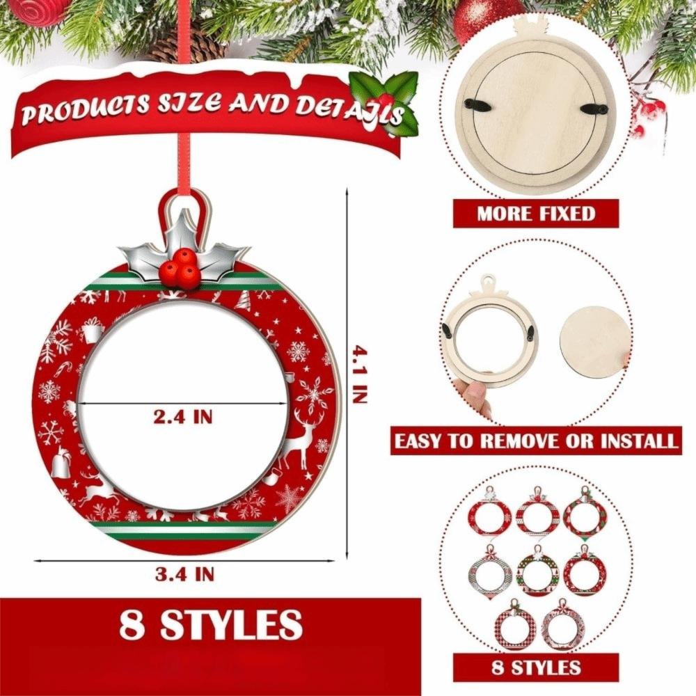 8/10Pcs DIY Christmas Tree Pendant Wooden Holiday Decorations Home Decor