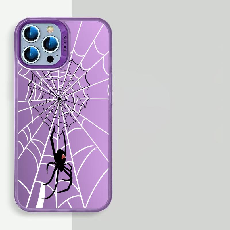 Cool Spider Pattern Electroplate pro IPhone 16 15 14 13 12 11 Pro Max Nárazuvzdorný zadní kryt