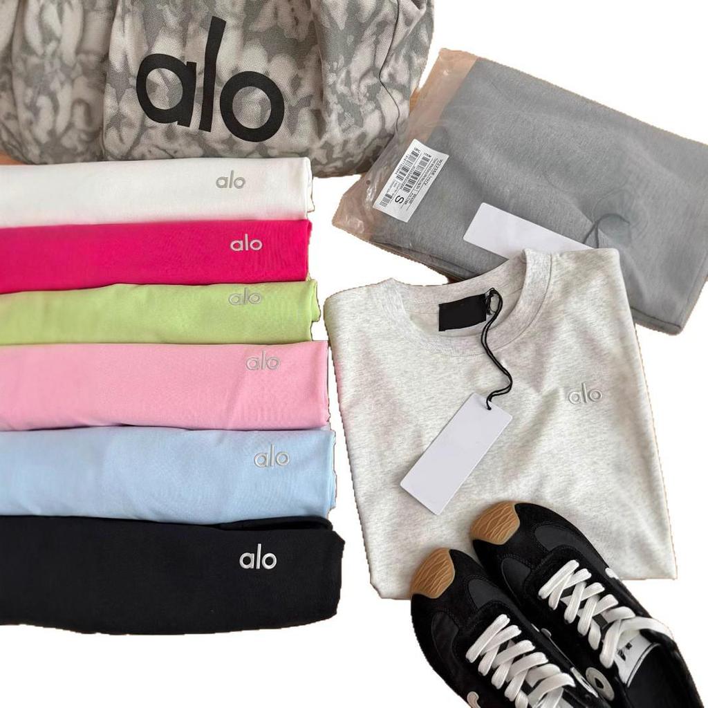 Heavyweightalo Women’s Silver Label Candy Color Loose Casual T-shirt, Short Sleeve, Summer 2025