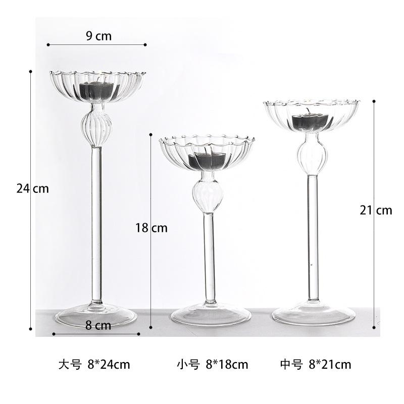 Tall Striped Candle Holders Christmas Decoration Candlelight Dinner Candlesticks Props room Decoration Wedding Table Top Items