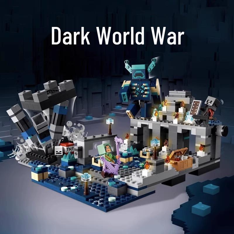 Compatible Lego Bricks: Minecraft Cave, War Village Puzzle for Boys, Birthday Gift