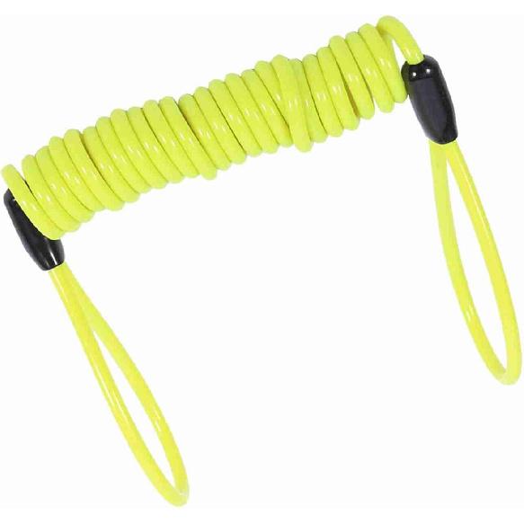 VGEBY Motorcycle Reminder Cable, Bike Alarm Disc Lock Antitheft Security Spring Reminder Coil Cable (Color : Yellow)