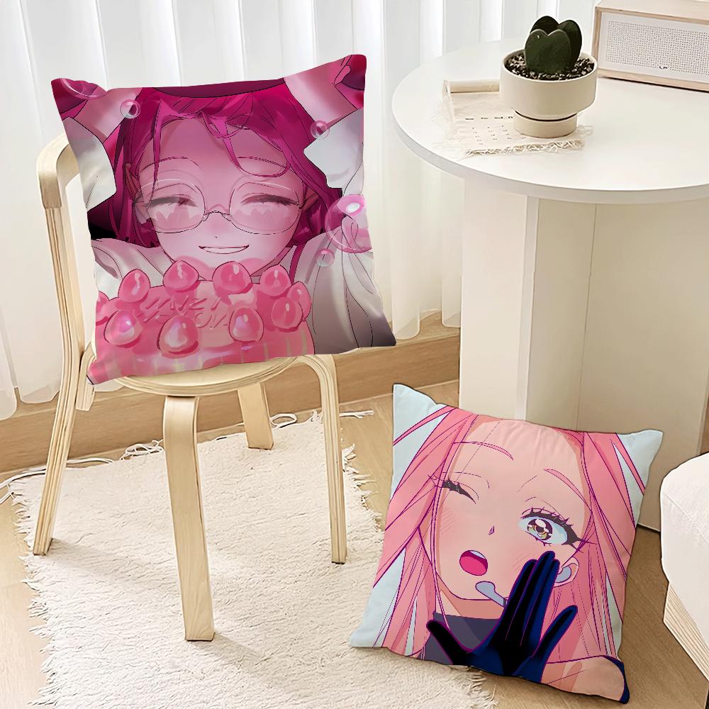 Alien Stage Mizi Anime Girl Pink cushion For Bedroom Car Coffee Shop Room Soft and Living Room Sofa Decorative Pillow Cover Case
