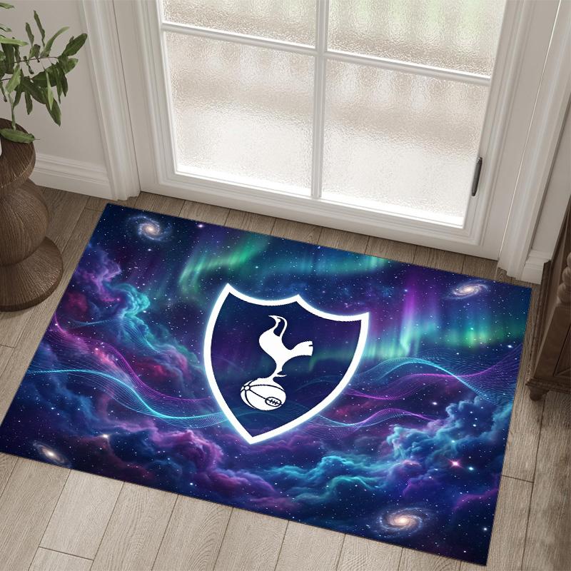 Tottenham Hotspur Design Crystal Velvet Carpet Cozy Non?Slip Printed Rug For Bedroom Living Room Entrance
