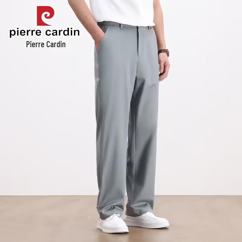 Pierre Cardin Men's Cooling Ice Silk Slim Straight Business Casual Pants