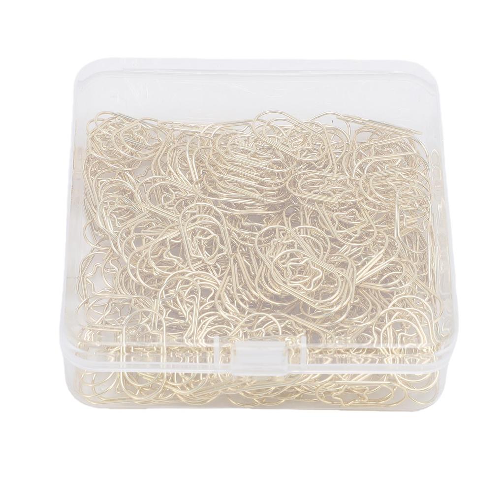 200 Pcs Star Shaped Paper Clips Gold Cute Fun Decorative Metal Bookmark Planner Clips with Transpare