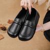 Flat-soled Beef Tendon Sole New Loafers Korean Casual Simple Genuine Leather Women's Singles Shoes Comfortable Mother's Shoes
