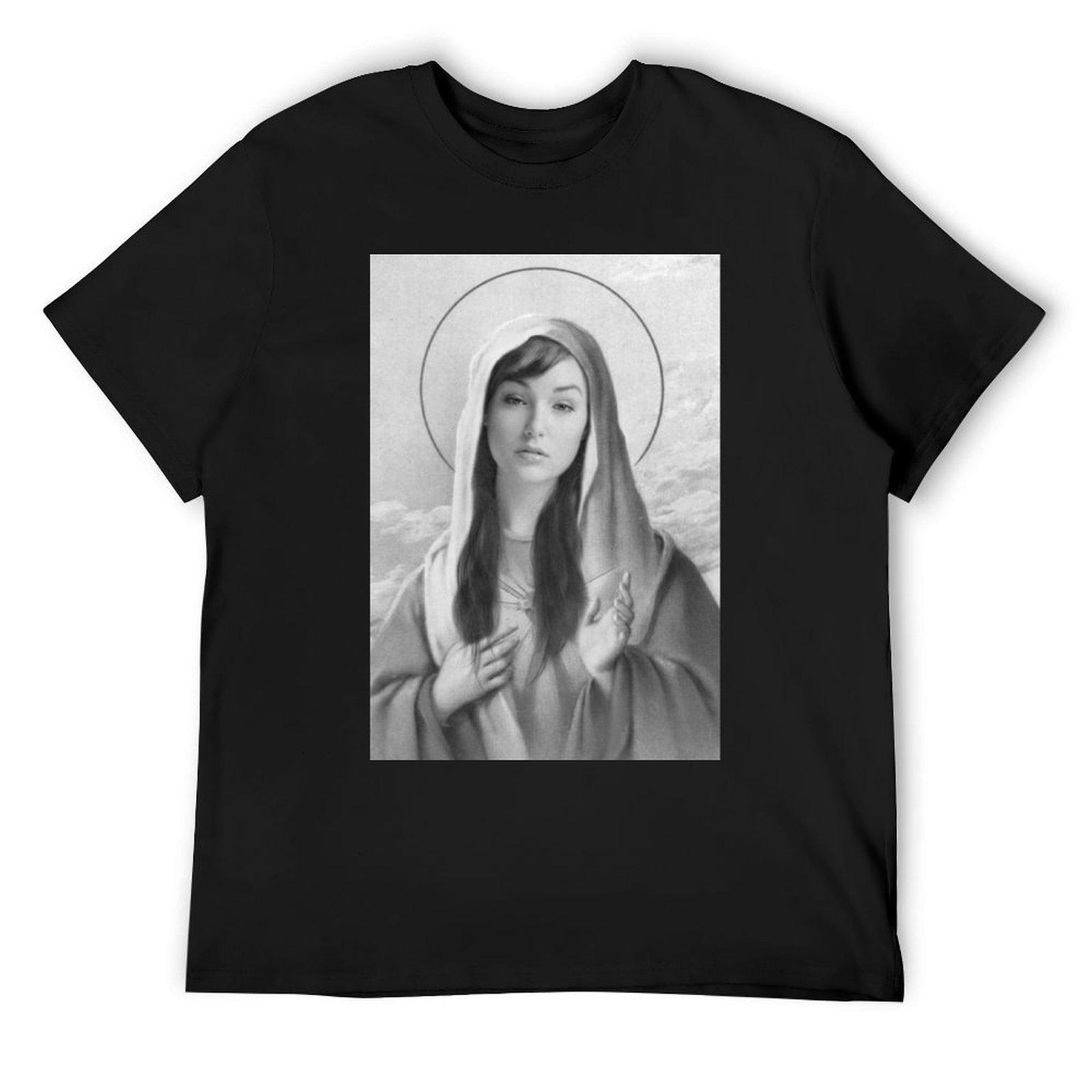 

Virgin Mary Sasha Gray Black and White Patterned Printed T-Shirt Patterned Shirt Anime Clothing Men s T-Shirt - Men s Summer ... S разноцветный