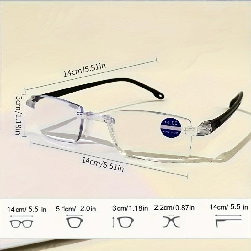 3pcs Stylish Rimless Reading Glasses Frameless Fashionable Presbyopic Readers for Men Women