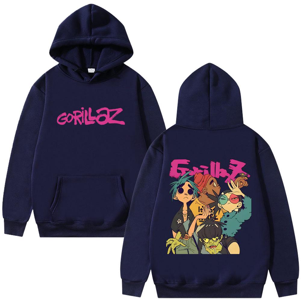 Gorillaz Hoodie Men Women Hip Hop Fashion Oversized Fleece Hoodies Men's Gothic Rock Alternative Hooded Sweatshirt