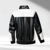 Fashionable and Versatile, Simple Autumn and Winter Color-blocked Stand-up Collar Leather Jackets, Motorcycle Jackets, Trendy Leather Jackets