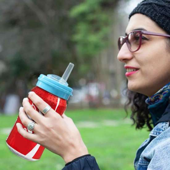 Soda Can Lids with Straw Tight Seal Reusable Can Covers BPA-Free Can Cap