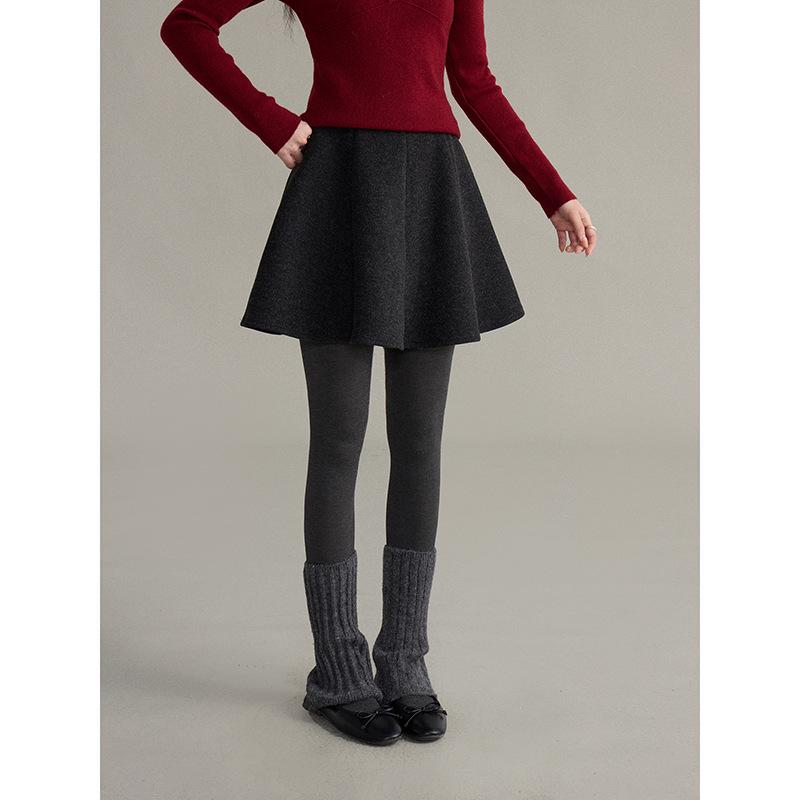 

Ge Ming Retro High-Waisted A-Line Winter Skirt, Women s Short Korean Style N0112D Small (85-100 cm)