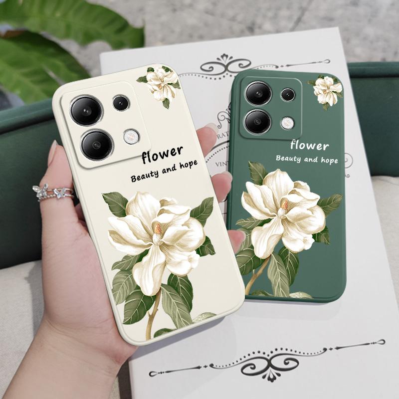 Magnolia Flowers Phone Case For Xiaomi Redmi Note 13 12 12S 11 11S 10 10S 9 9S Pro Plus 4G 5G Liquid Silicone Cover