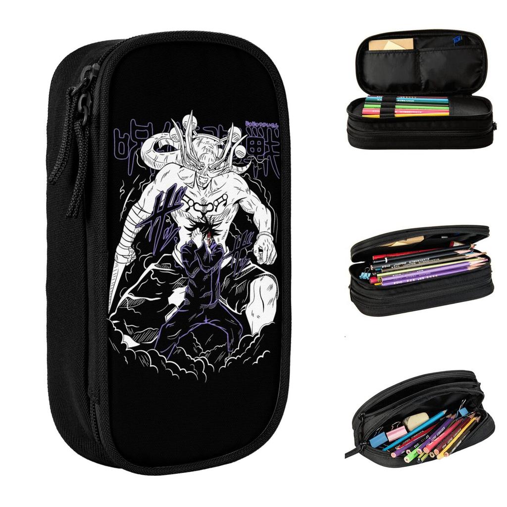 JJK Anime Curse Sorcerer Mahoraga Pencil Case Pencil Box Pen Holder for Girls Boys Pencil Bags School Supplies Stationery