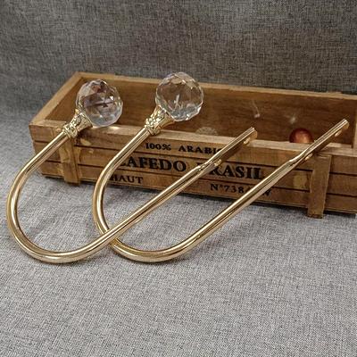 2 Stuks Zilver Metaal U-vormige Beugels Raambeslag Kristallen Gordijnvastzetter Muurbevestiging Haken Kapstok Huisaccessoires
