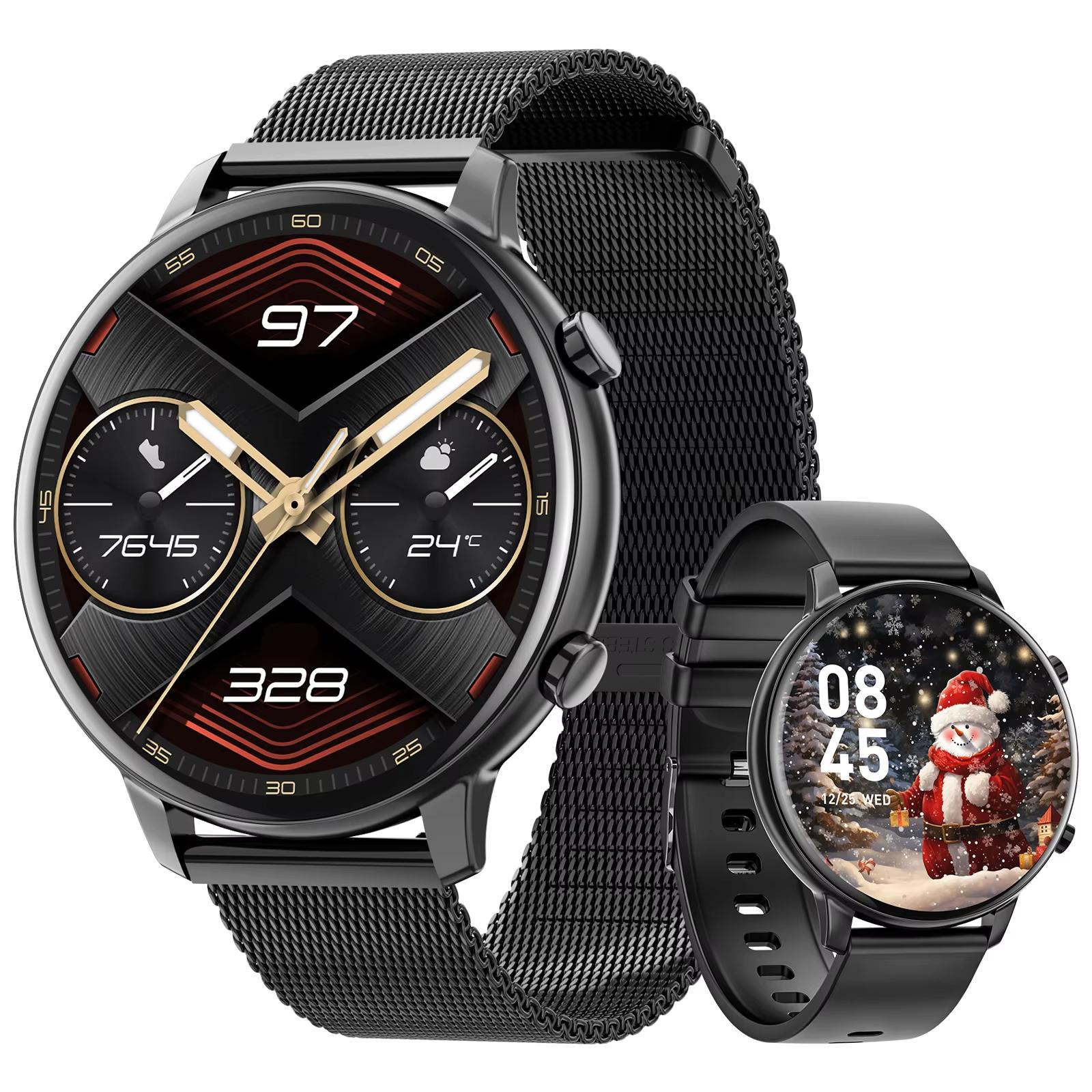 

Жіночий смарт-годинник, екран 1,39 дюйма, Bluetooth-дзвінки, чоловічий фітнес-водонепроникний годинник, постачається зі сном, серцевим ритмом чорний