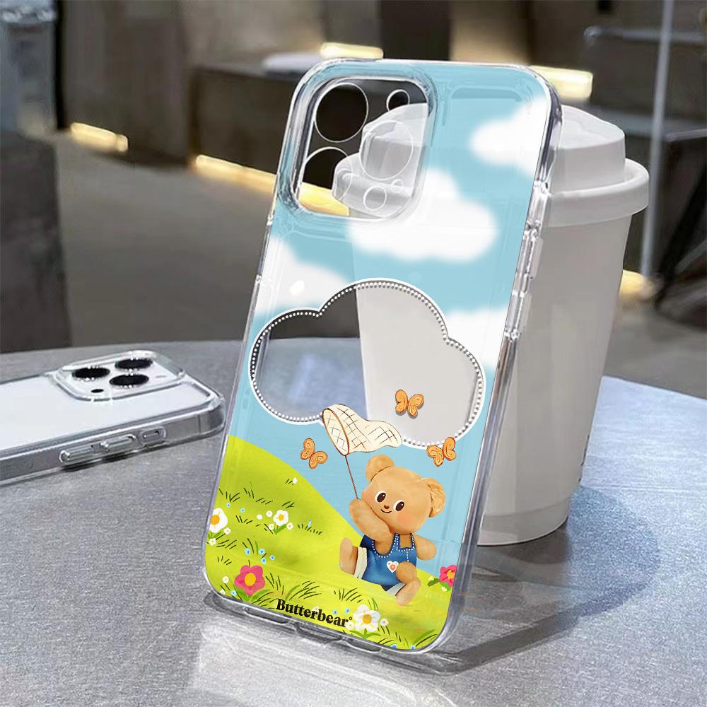 

Cute Butter Bear Phone Case For Samsung Galaxy S25 S24 S23 S22 S21 S20 FE Note20 Note10 Edge Plus Ultra Lite 5G Clear Back Cover Samsung S24 5G