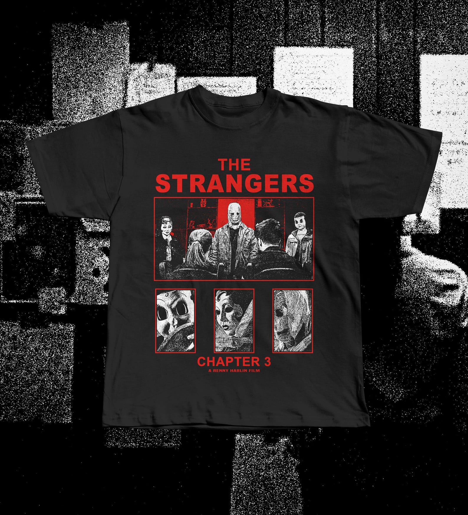 The Strangers Chapter 3 Horror Movie Tee, Masked Killers Graphic T-Shirt 4XL