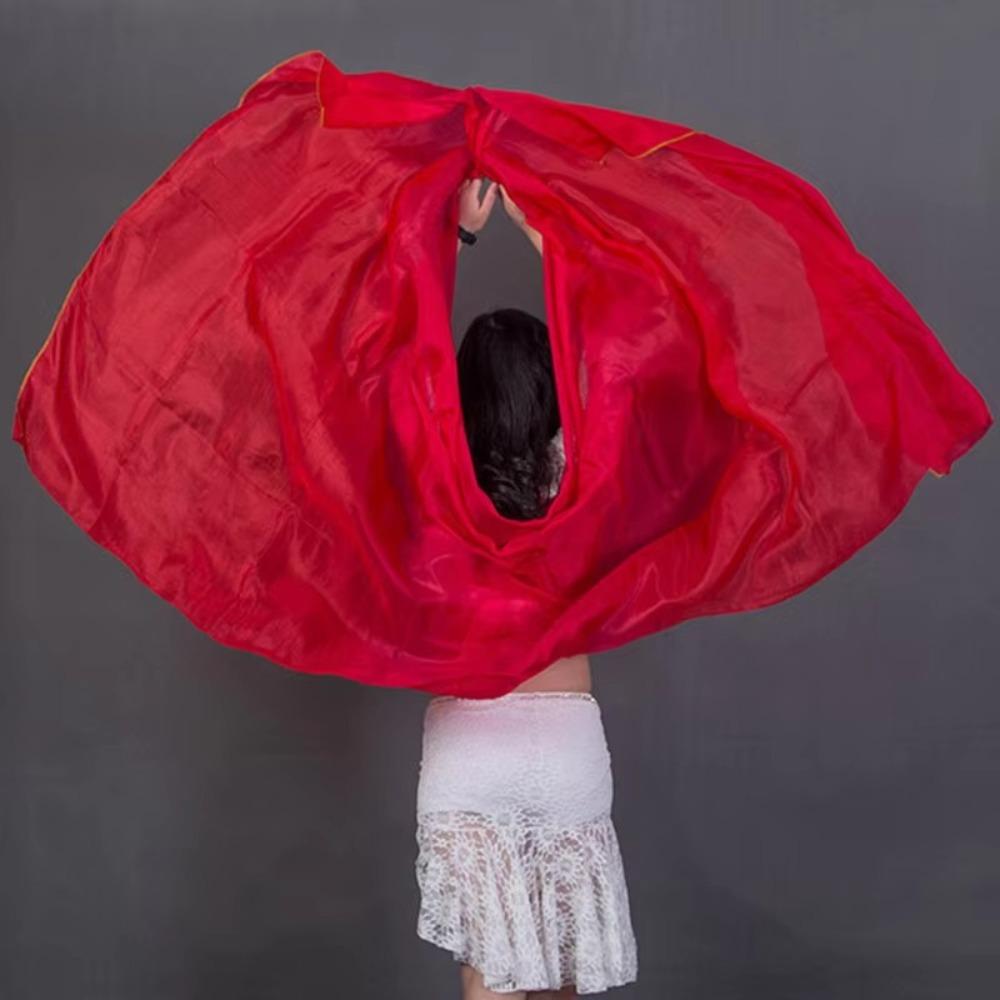 100% Silk Belly Dance Veils Light Texture Dancing Shawl Performance Dance Veil
