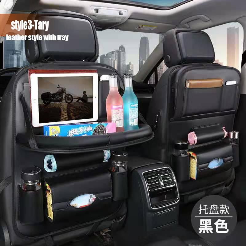 Závesný organizér taška na operadlo autosedačky s viacerými vreckami Univerzálny držiak na uloženie do auta z PU kože Taška Skladacia polica